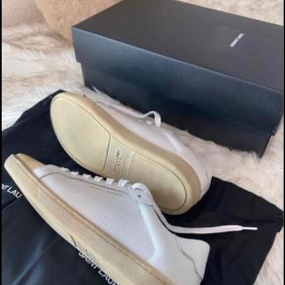 Saint Laurent Perforated Low-Top Sneakers - Picture 4 of 7